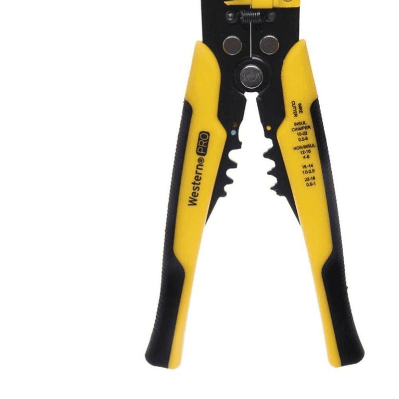 Alicate de Crimpar V-318 para Fios de 0,2 a 6MM com Cabo Anatômico Preto e Amarelo Western
