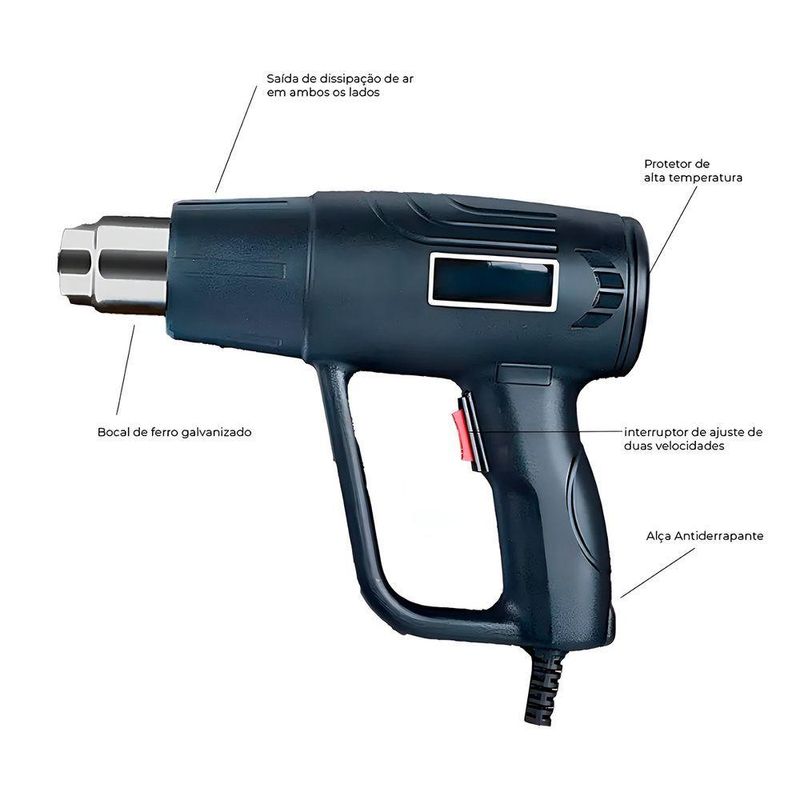 Soprador Térmico Pistola Ar Quente Envelopamento Serviços 220V