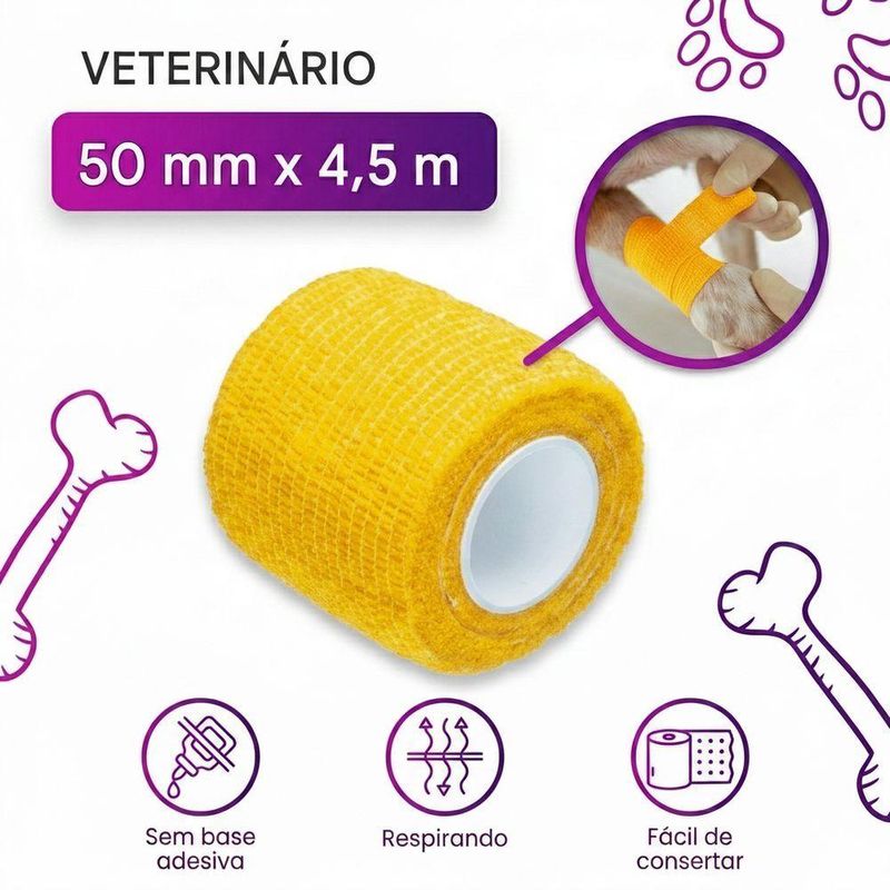 Fita Não Adesiva Bandagem Atlética Proteção Lesão Elástica Cor Amarelo - Wm