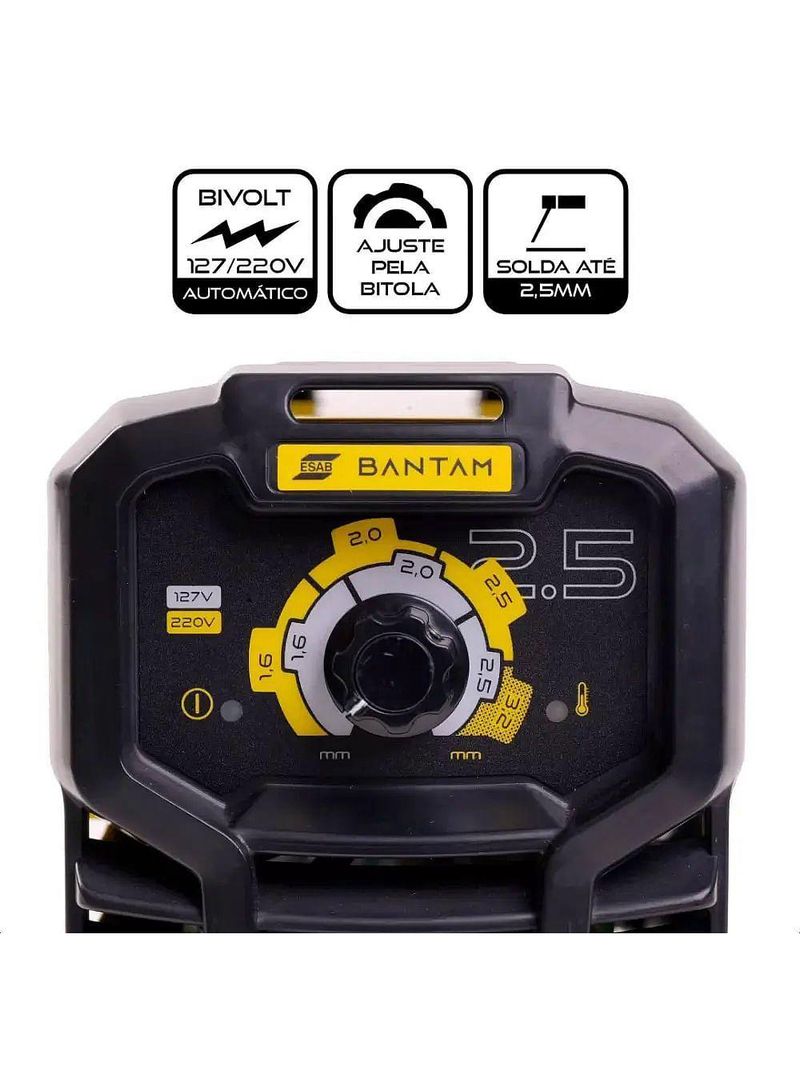 Máquina De Solda Inversora Bantam 25 Bivolt - 750520 - Esab Inversora De Solda Esab Bantam 25 Bivolt