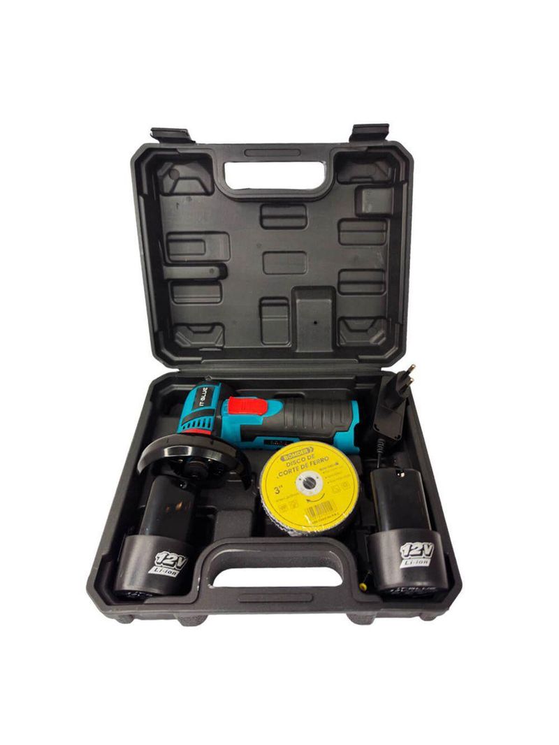 Kit Lixadeira Esmerilhadeira Angular 2 Bateria 12v+20 Discos