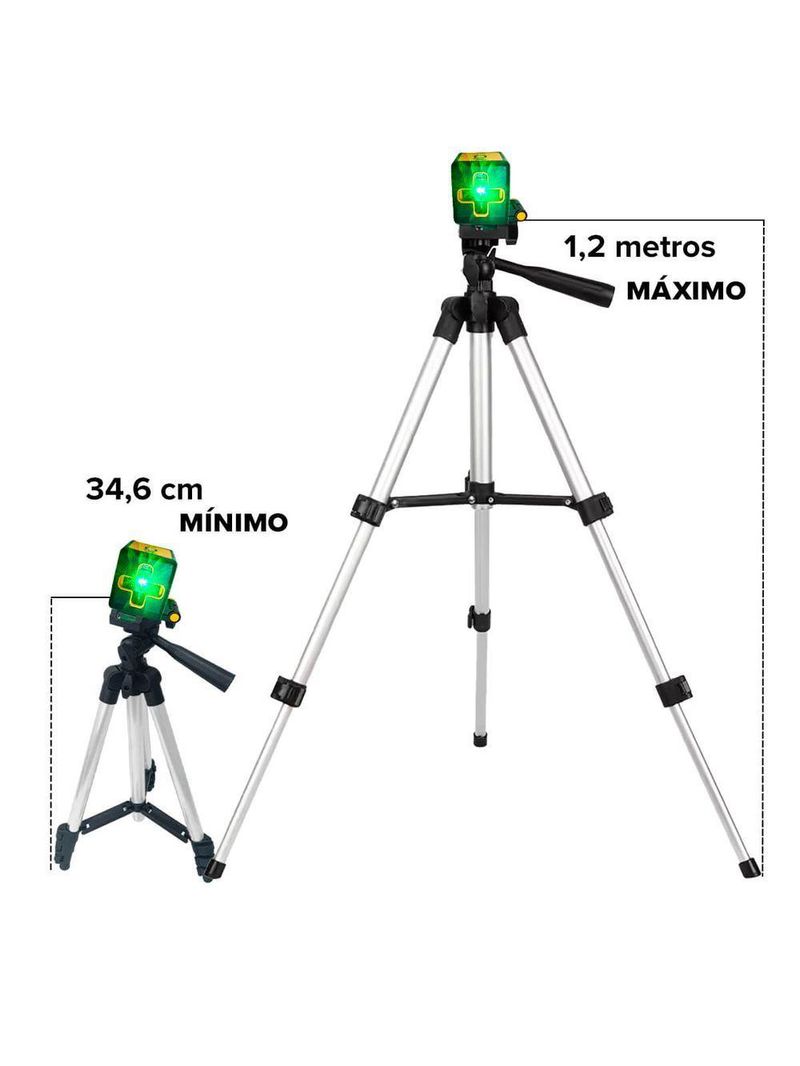Kit Mini Nível Laser 20m Com Tripé 2 Linhas E Bateria Recarregável