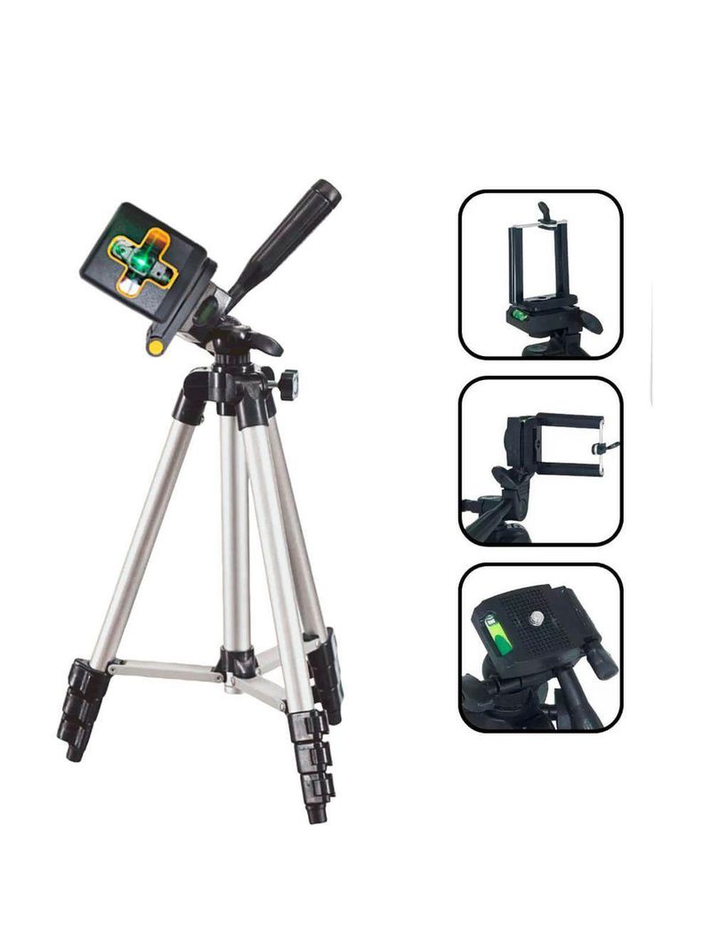 Kit Mini Nível Laser 20m Com Tripé 2 Linhas E Bateria Recarregável