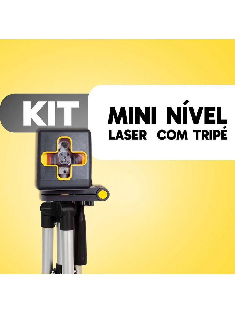 Kit Mini Nível Laser 20m Com Tripé 2 Linhas E Bateria Recarregável