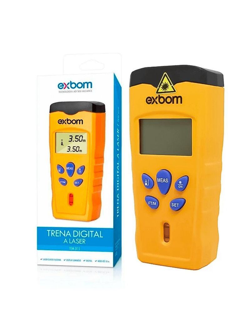Trena Digital A Laser Com Nível 18 Metros Com Display Lcd
