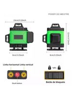 Nivel A Laser 360° 3d 12 Linhas Autonivelante Recarregavel