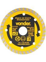 Disco De Corte V2 110 X 20mm Para Construção - Vonder