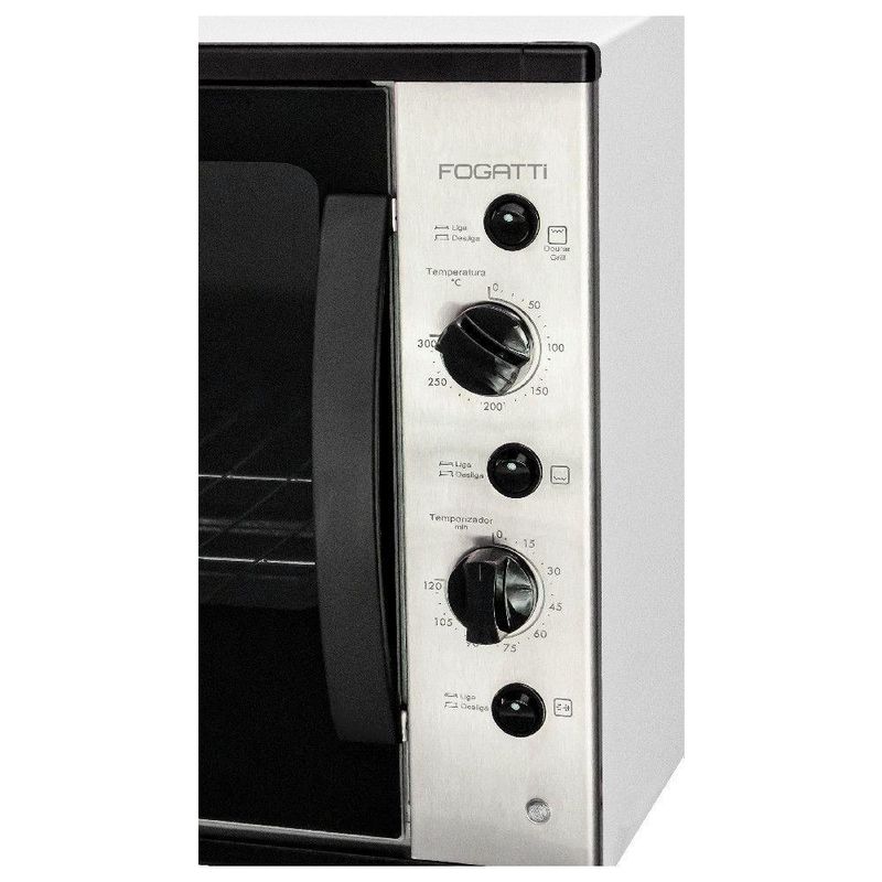 Forno Elétrico Bancada Smart 60s Com Espeto Giratório Fogatti Preto 110v