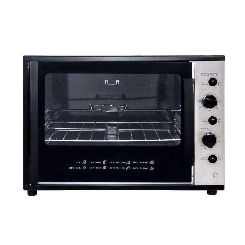 Forno Elétrico Bancada Smart 60s Com Espeto Giratório Fogatti Preto 110v