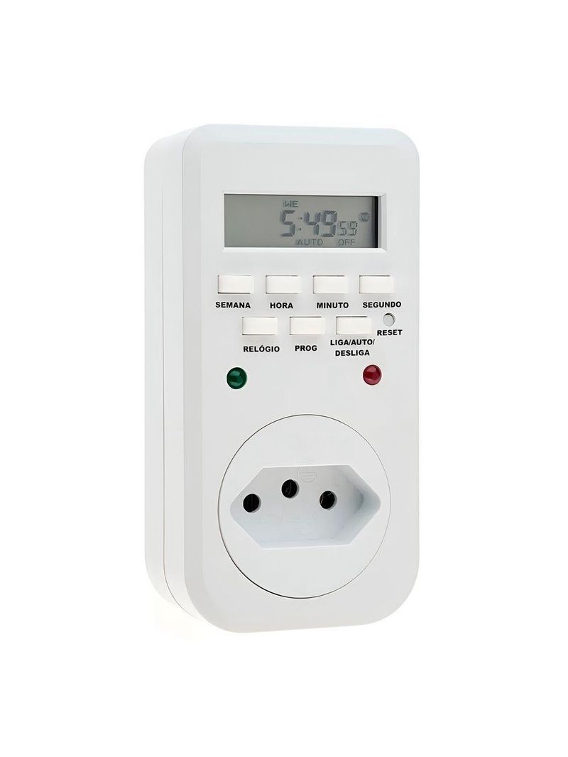 Timer Temporizador Digital Bivolt Tomada Contador Programável - Controle, Economia E Praticidade
