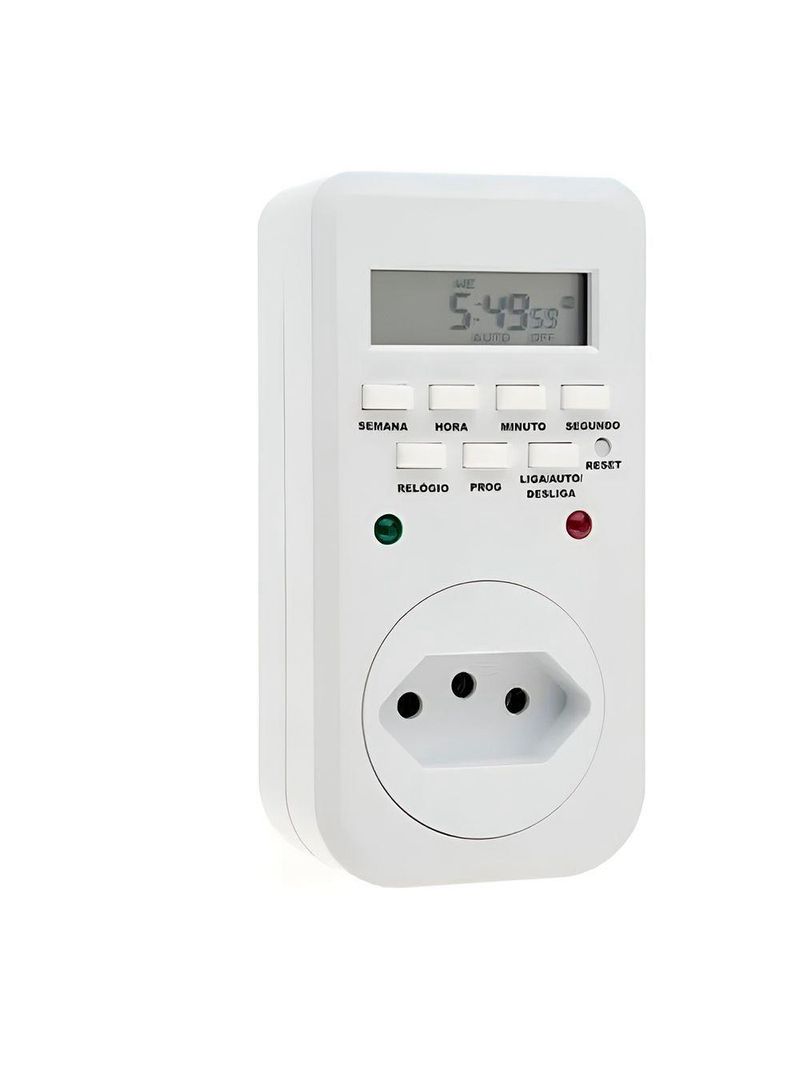 Timer Temporizador Digital Bivolt Tomada Contador Programável - Controle, Economia E Praticidade