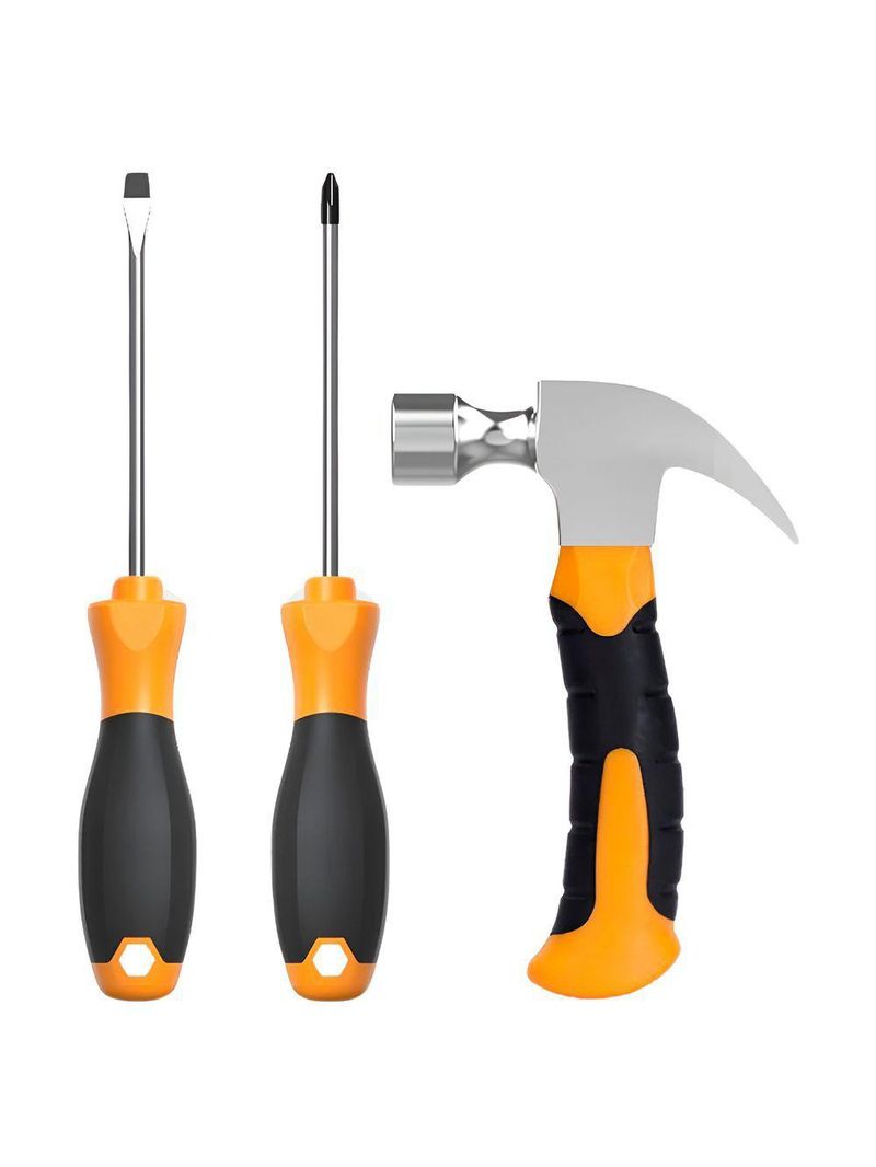 Conjunto Kit 3 Ferramentas Compacto – Martelo E Chaves Essenciais Para Reparos Rápidos