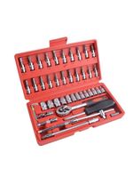 Conjunto De Ferramentas Socket 1-4 – 46 Peças Com Soquetes, Chaves E Acessórios Em Aço Cromo