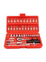 Conjunto De Ferramentas Socket 1-4 – 46 Peças Com Soquetes, Chaves E Acessórios Em Aço Cromo