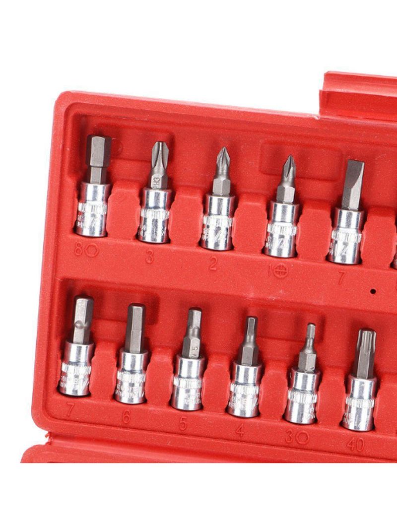 Conjunto De Ferramentas Socket 1-4 – 46 Peças Com Soquetes, Chaves E Acessórios Em Aço Cromo