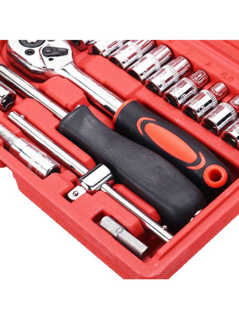Conjunto De Ferramentas Socket 1-4 – 46 Peças Com Soquetes, Chaves E Acessórios Em Aço Cromo