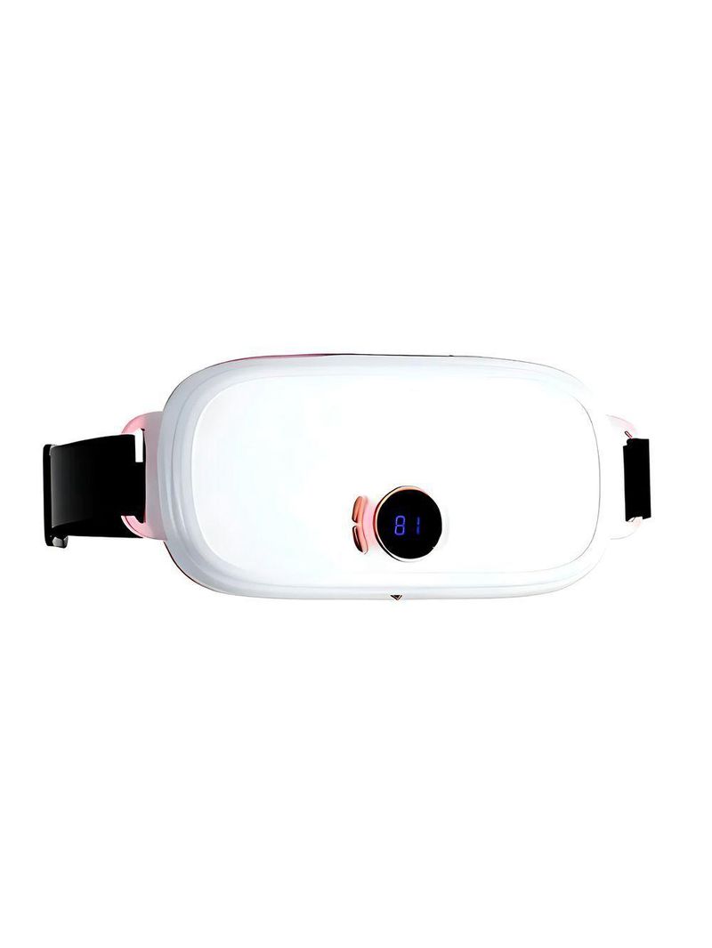 Massageador Térmico Abdominal Com Vibração – Alívio Para Menstrual E Dor Lombar Recarregável branco