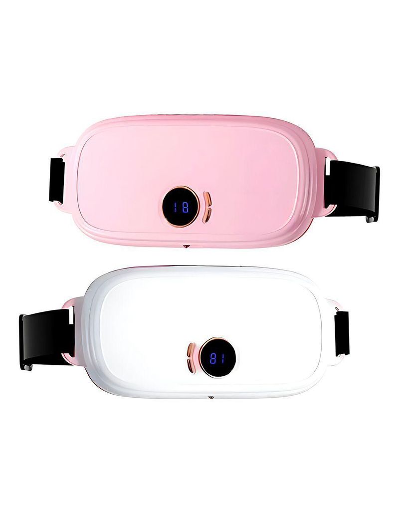 Massageador Térmico Abdominal Com Vibração – Alívio Para Menstrual E Dor Lombar Recarregável branco