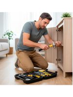 Maleta Ferramentas 8 Peças Martelo Chave Estilete Trena Maleta Resistente Para Casa Escritório E Diy