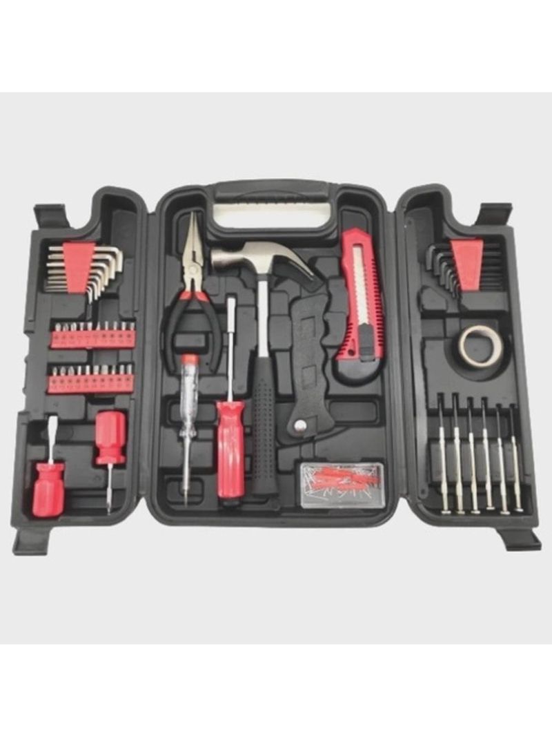 Kit De Ferramentas Completa 142 Peças Maleta Chaves Martelo Soquetes Jogo Multiuso Manuais