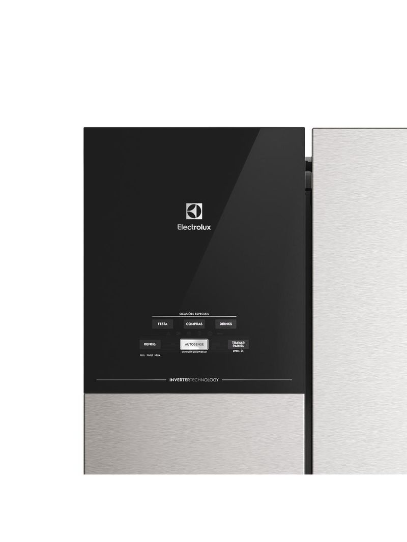 Geladeira electrolux im7s frost free inverter efficient autosense 3 portas inox look 480l