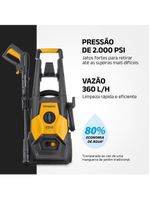 Lavadora alta pressão mondial power iii 1800w 2000 psi 360l/h mangueira 5m detergente amarela e cinza
