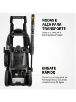 Lavadora alta pressão mondial power iii 1800w 2000 psi 360l/h mangueira 5m detergente amarela e cinza