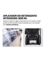 Lavadora alta pressão mondial power iii 1800w 2000 psi 360l/h mangueira 5m detergente amarela e cinza