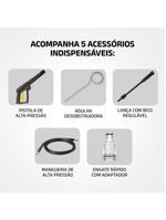 Lavadora alta pressão mondial power iii 1800w 2000 psi 360l/h mangueira 5m detergente amarela e cinza