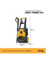 Lavadora alta pressão mondial power iii 1800w 2000 psi 360l/h mangueira 5m detergente amarela e cinza