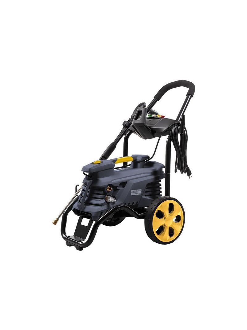 Lavadora de alta pressão tramontina 2100w de potência e 2300 psi, sistema stop total - preta e amarela