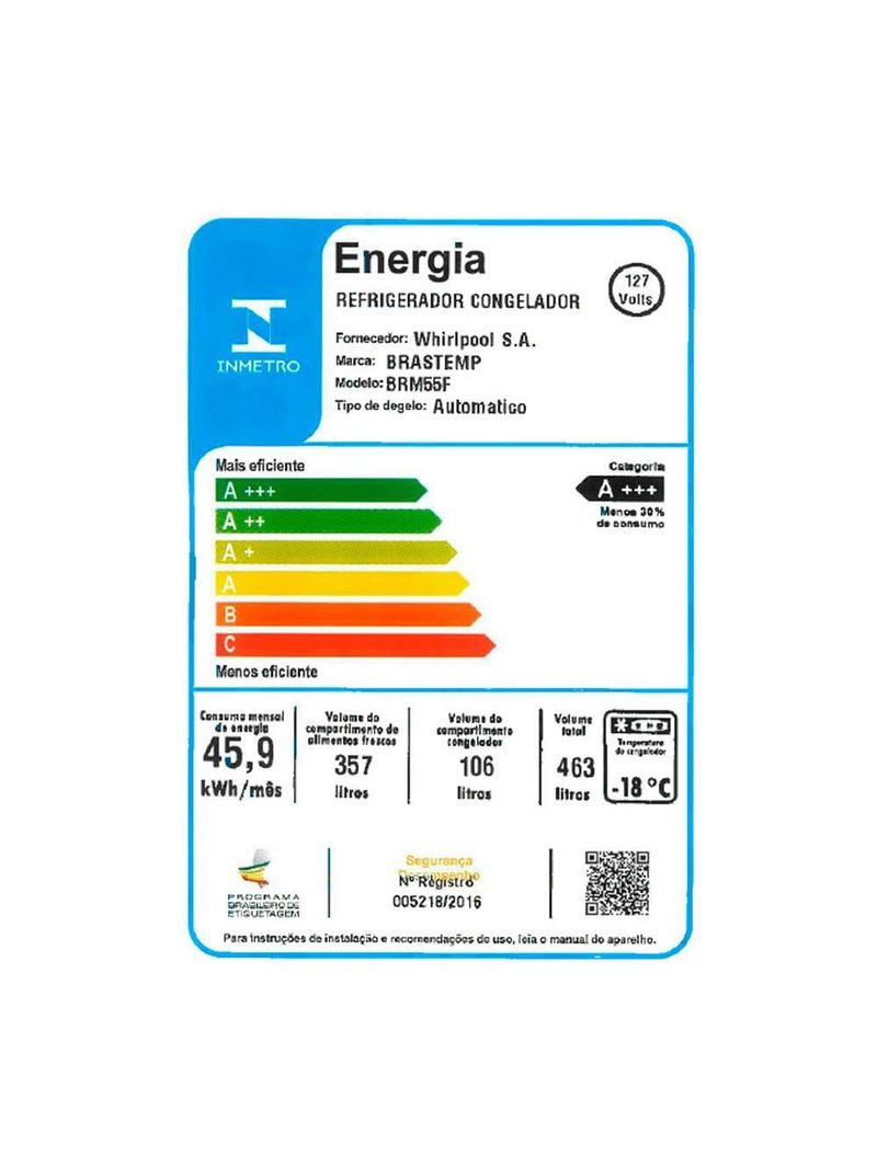 Geladeira brastemp duplex brm55fb frost free com painel click black e turbo freezer 463l – branca