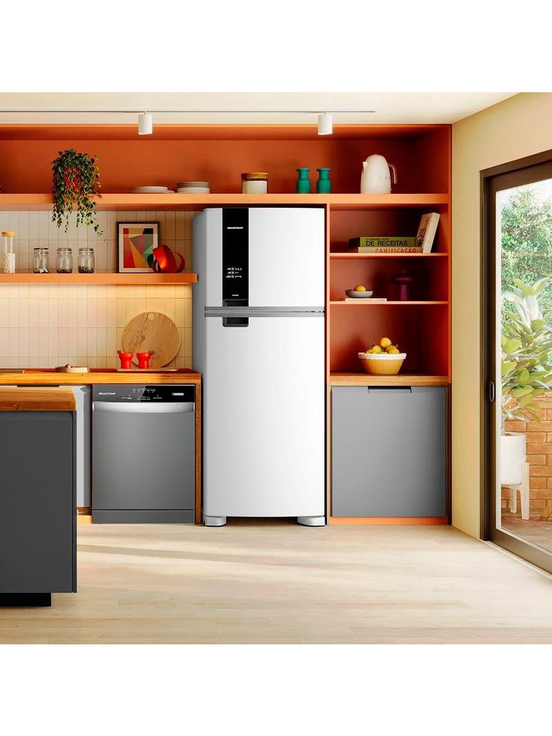 Geladeira brastemp duplex brm55fb frost free com painel click black e turbo freezer 463l – branca