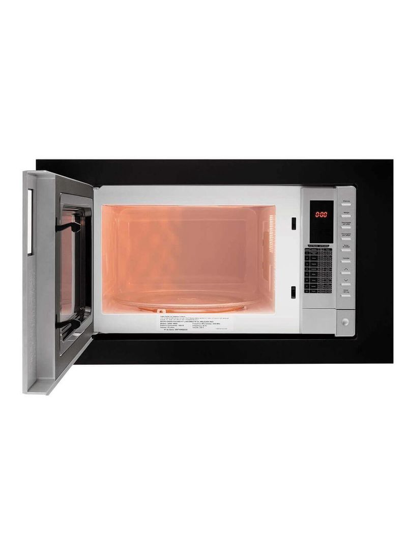 Micro-ondas Fischer Fit Line Embutir 25l Moldura Preta 110V Com Função Descongelar 34915(98445)