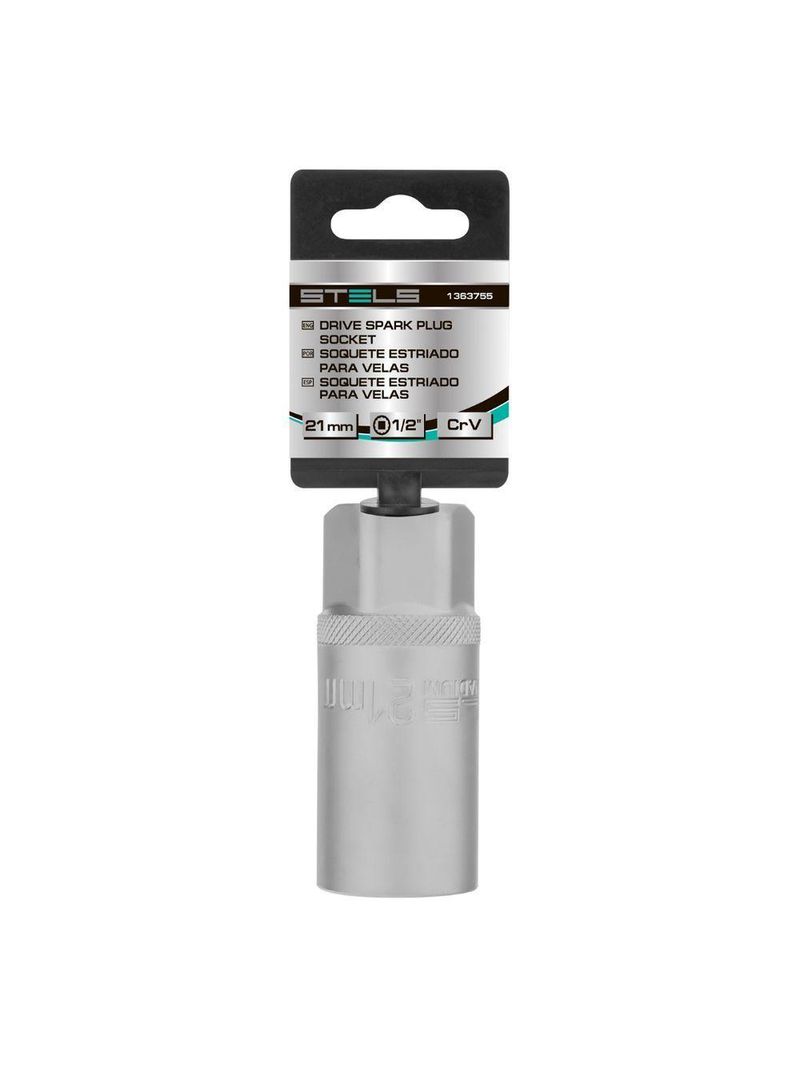 Soquete Vela 1/2'' 21mm Crv Hexagonal Stels Automotivo