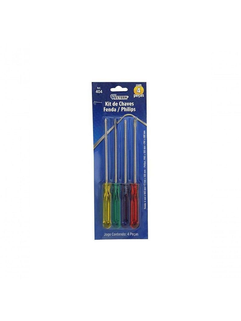 Jogo De Chaves De Fenda E Philips Western Com 4 Pecas