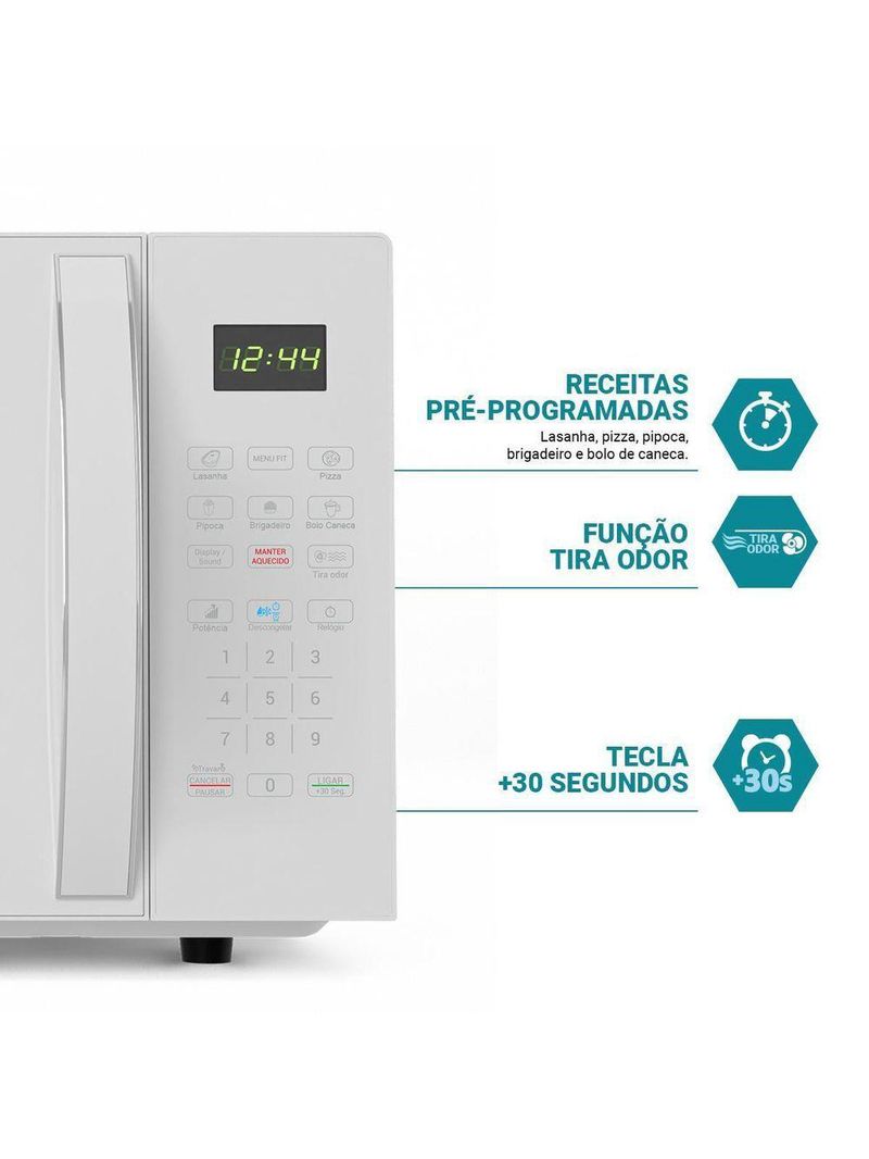 Micro-ondas Philco 28L Branco Pintura Limpa Fácil PMO30B 110V