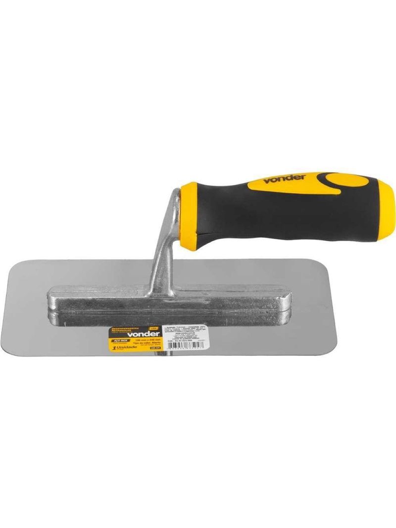 Desempenadeira Inox 24x10cm Lisa Cabo Emborrachado Vonder