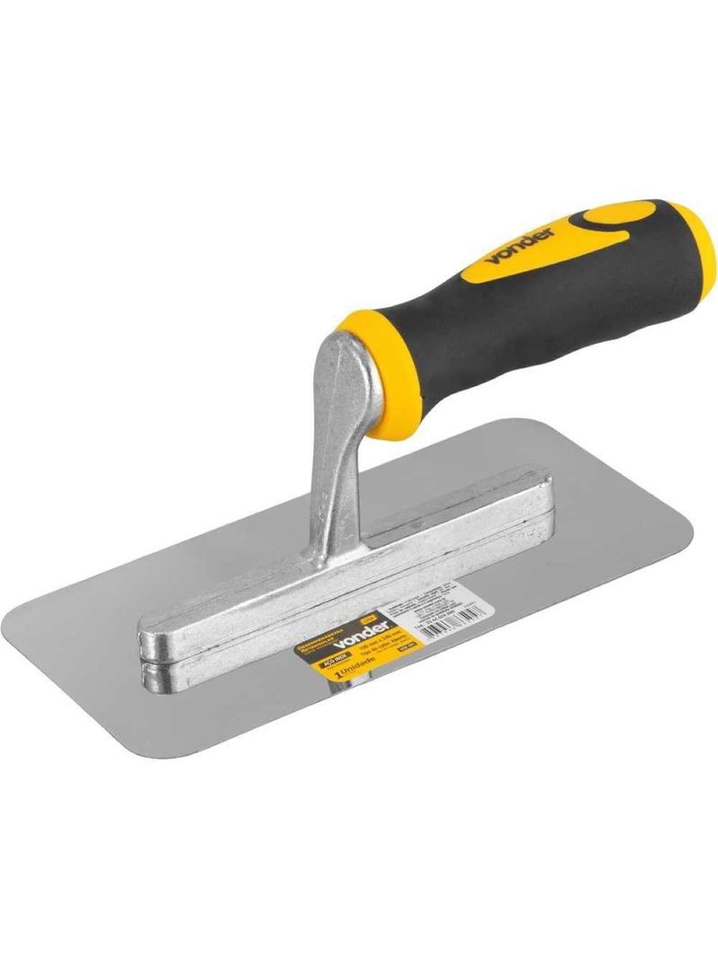 Desempenadeira Inox 24x10cm Lisa Cabo Emborrachado Vonder