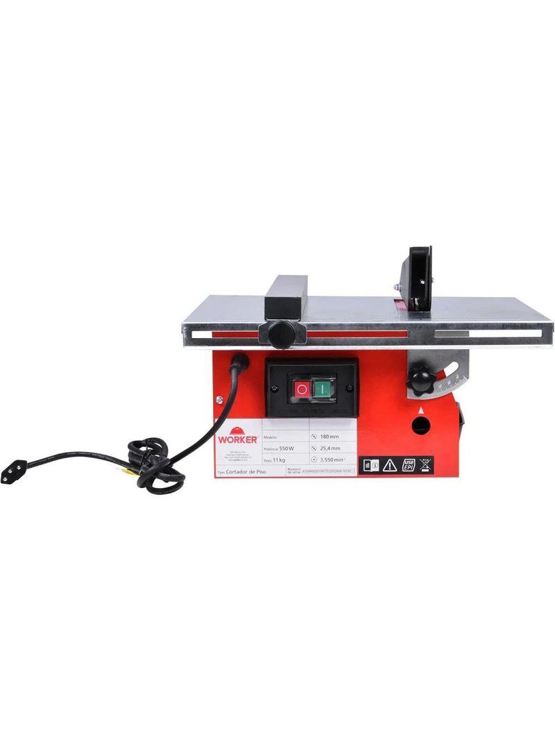 Cortador De Piso Elétrico 550w 400mm 220v Cerâmica E Porcelanato Worker
