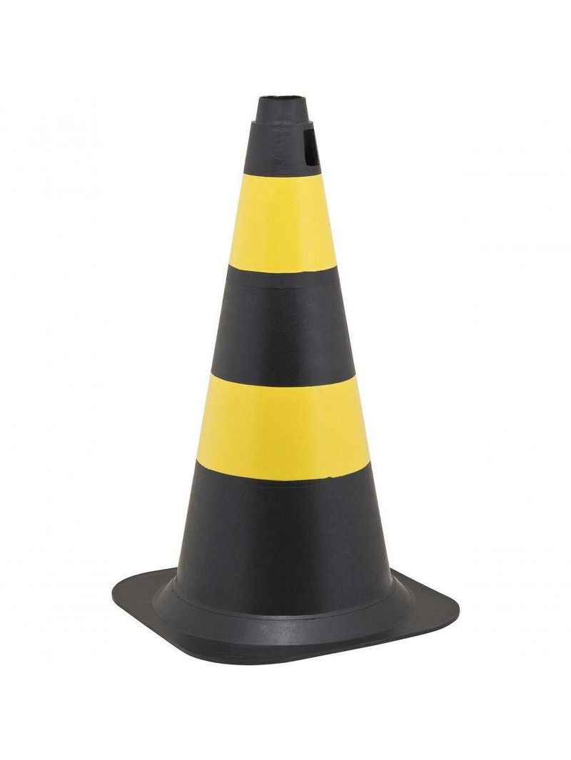 Cone Sinalização 75cm Preto/amararelo Polietileno Vonder