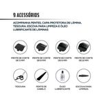 Máquina De Cortar Cabelo Britânia Bcr03 9 Acessórios 18w 110V