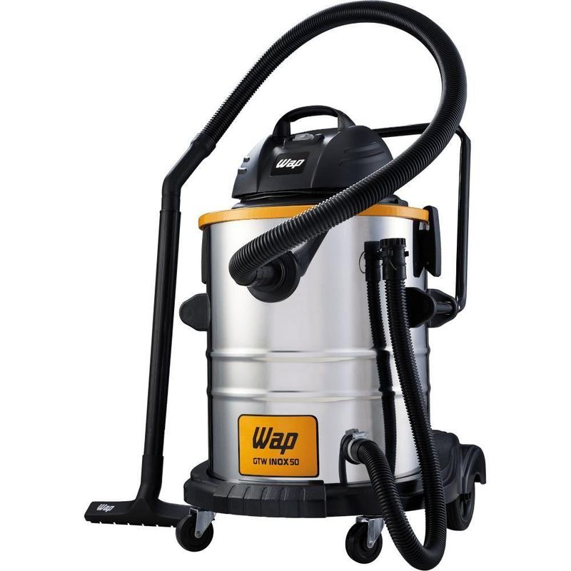 Aspirador de Pó e Água WAP GTW Inox 50 1600W 50L com Filtro Hepa e Função Soprador 110V