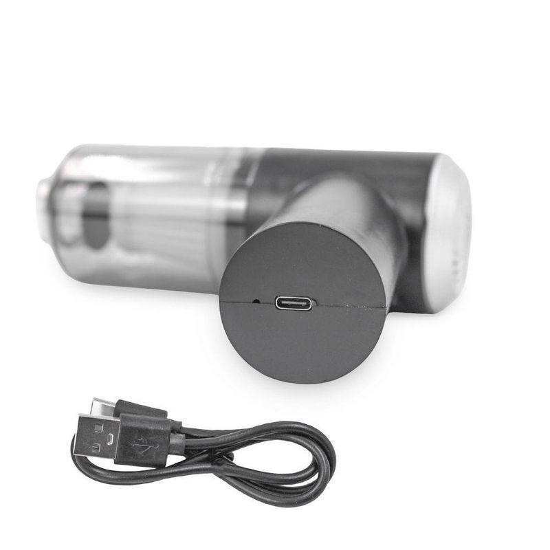 Aspirador Portátil sem Fio Shopmix Mini para Casa e Carro Recarregável com Ponteira Escova Preto