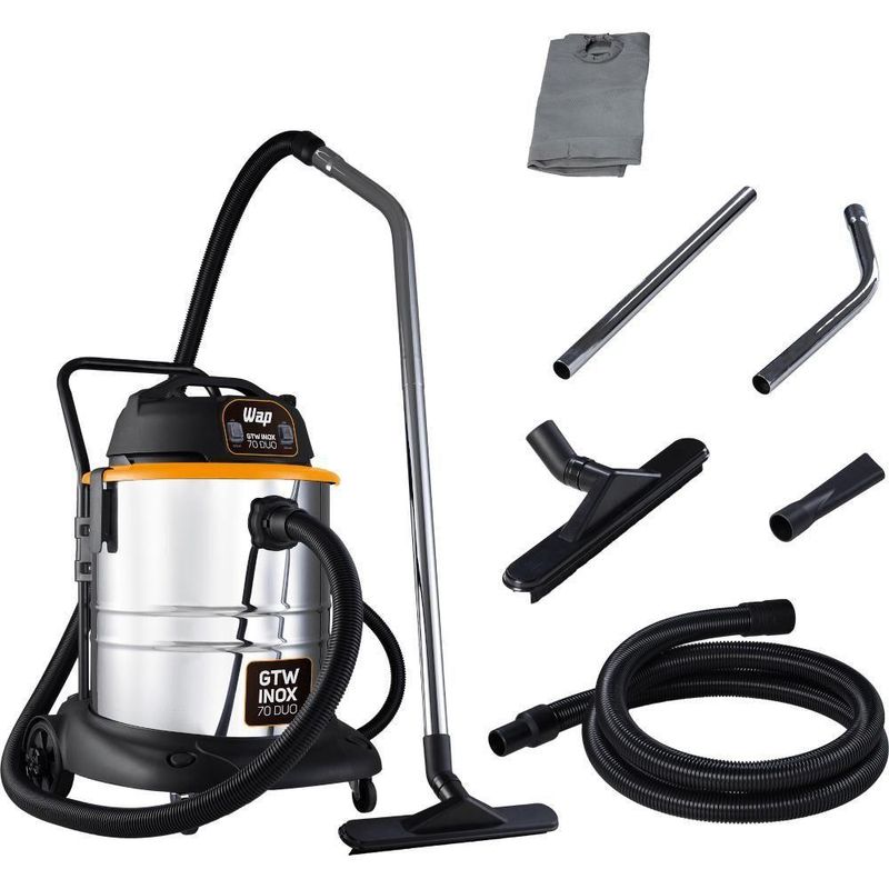 Aspirador de Pó e Água WAP GTW Inox 70 Duo 2800W 70L Inox Preto 110V