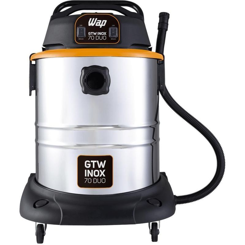 Aspirador de Pó e Água WAP GTW Inox 70 Duo 2800W 70L Inox Preto 110V