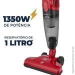 Aspirador de Pó Vertical 2 em 1 Britânia BAS1290V 1250W Reservatório 1L Filtro Hepa 220V