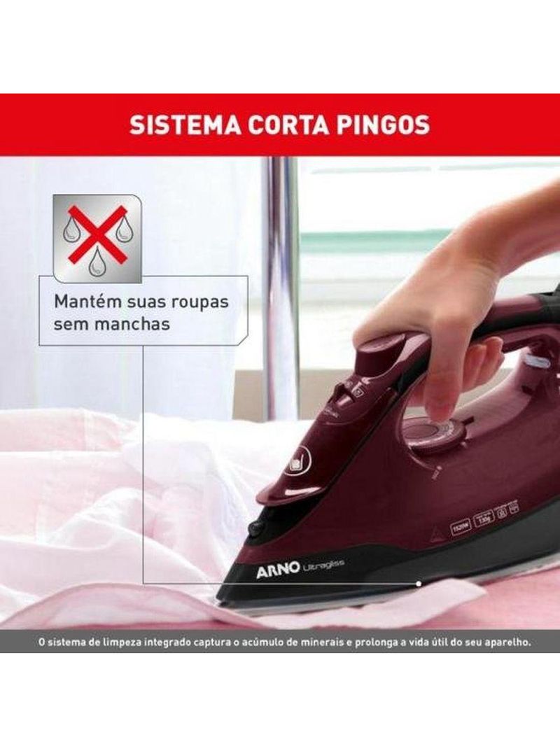 Ferro A Vapor Ultragliss Base Durilium Airglide 1520W Vinho