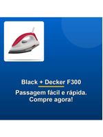 Ferro De Passar Black + Decker F300 1000W Seco 110V