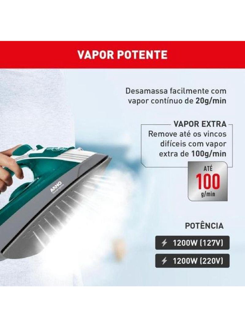 Ferro A Vapor Arno Steamgliss Base Antiaderente 110V